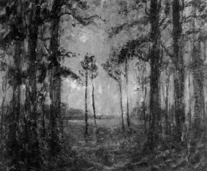 Woodland Scene At Sunset by Russell Cheney