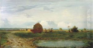 Cattle Grazing In A Pasture by Augustin Pierre Bienvenue Chenu
