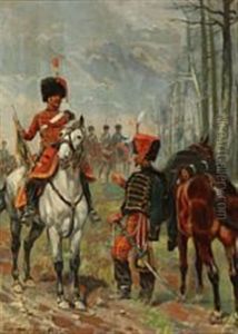 Dragoons At The Edge Of The Forest by Emile Chepfer