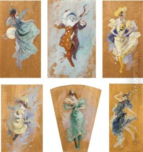 Group Of Six Panels For The Villa Of Baron Vitta