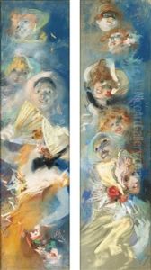 Pair Of Decorative Panels by Jules Cheret