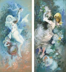 Pierrot And Columbine by Jules Cheret