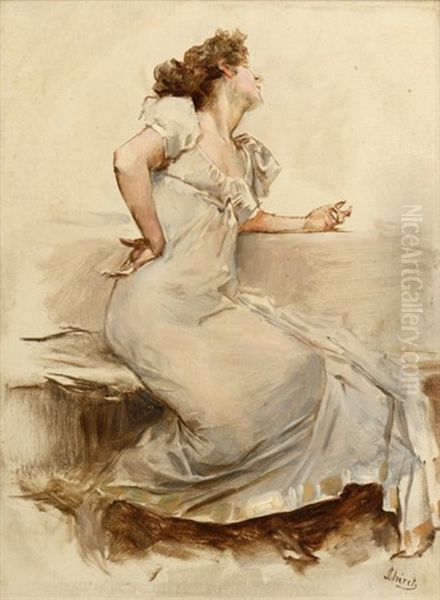 Femme En Robe Blanche - view 1