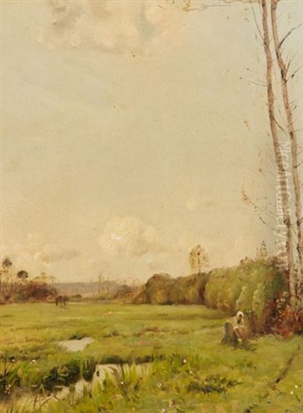 Jeune Femme Dans Un Paysage - view 1