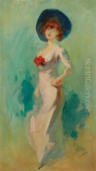 Portrait De Dame En Robe Rose, La Baronne Vitta - view 1