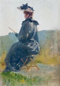 Femme Lisant Sur Un Pliant Femme Lisant Sur Un Pliant