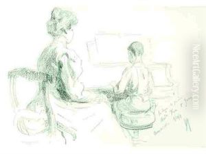 La Lecon De Piano by Jules Cheret