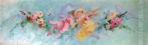 Amours En Ete (design For Tapestry) by Jules Cheret