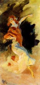 Danseuse Au Chale Rouge by Jules Cheret