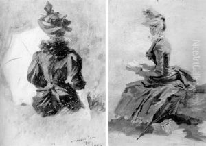 Jeune Femme A L'ombrelle by Jules Cheret