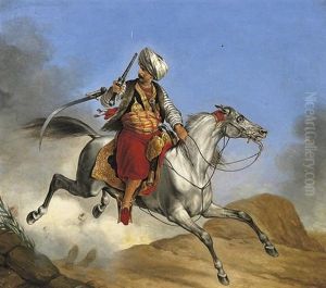 Turkischer Mameluck Zu Pferde by Grigori Grigorevich Chernetsov