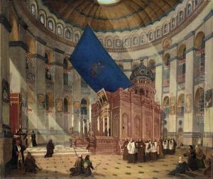 Inside The Church Of The Holy Sepulchre by Nikanor Greigor'evich Chernetsov