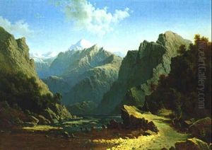 Motiv Aus Dem Kaukasus, Blick Auf Das Kazbek Gebirge Zwischen Vladikavkaz Und Lars by Nikanor Greigor'evich Chernetsov