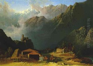 Motiv Aus Dem Kaukasus, Blick Auf Lars, Eine Station An Der Georgischen Militarstrase by Nikanor Greigor'evich Chernetsov
