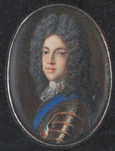 Prince James Francis Edward Stuart, The Old Pretender, Wearing Gold-edged Silver Armour, White Lace Stock, Blue Sash Of The Garter, His Full-bottomed Wig Powdered - view 1