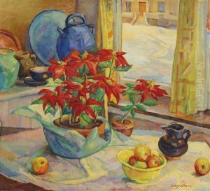 Still Life With Poinsettias