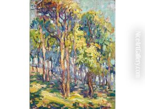 Flowering Trees Landscape by Kathryn E. Bard Cherry