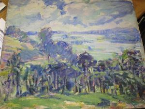 Spring Landscape In Blues by Kathryn E. Bard Cherry