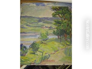 Spring Hillside Landscape by Kathryn E. Bard Cherry