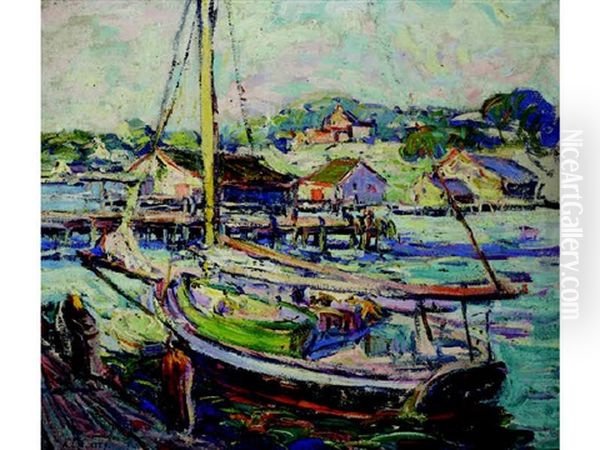 Sailboat In Gloucester Harbour - view 1