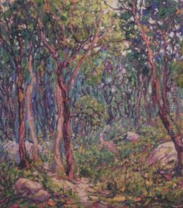 Wooded Forest Scene by Kathryn E. Bard Cherry