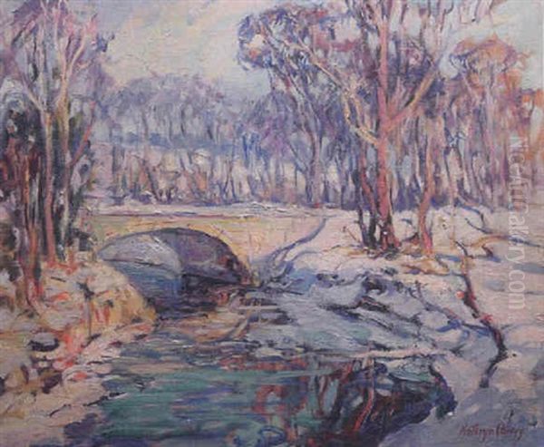 Winter Scene With Bridge - view 1
