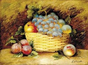 Fruit Still Life (+ Another; Pair) by Evelyn (nee Davy) Chester
