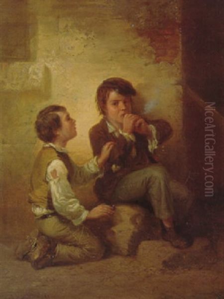 The First Lesson In Smoking, Australian Boys - view 1
