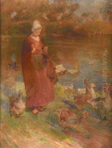 La Gardienne D'oies by Luigi Chialiva