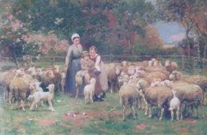 Children Playing Amongst Sheep Children Playing Amongst Sheep