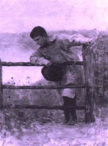 Young Man Leaning On A Fence Young Man Leaning On A Fence