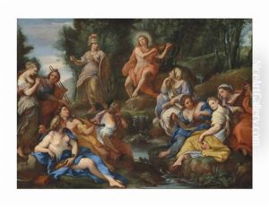 Apollo And The Muses by Giuseppe Bartolomeo Chiari