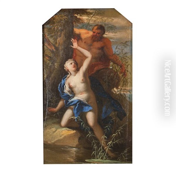 Study Of A Nymph Surprised By A Satyr - view 1