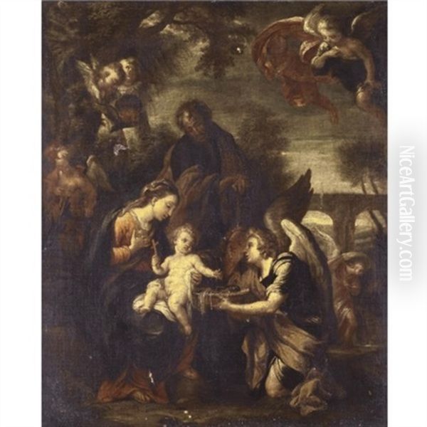 The Rest On The Flight Into Eygpt, With Angels - view 1