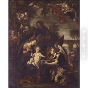 The Rest On The Flight, With Angels by Giuseppe Bartolomeo Chiari