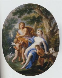 Venus And Adonis by Giuseppe Bartolomeo Chiari
