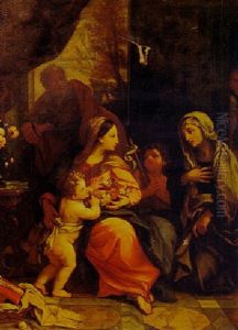 Holy Family With The Infant Saint John The Baptist And Elizabeth by Giuseppe Bartolomeo Chiari