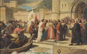 Otello Rientra A Venezia Accolto Da Desdemona E Dal Popolo (+ Otello Invitato Da Jago Osserva Desdemona E Cassio; Pair)