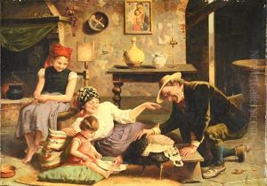 Family Scene by Gaetano Chierici