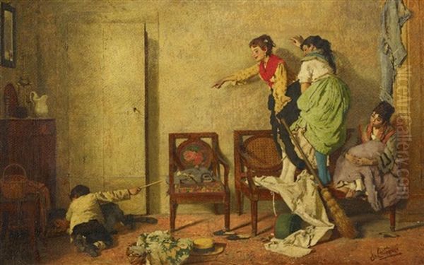 Die Mausejagd. Italienische Genreszene - view 1