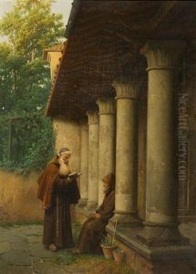 In The Cloister Garden by Gaetano Chierici