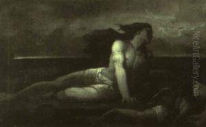 Two Male Figures In A Landscape by Francois Nicolas Chifflart