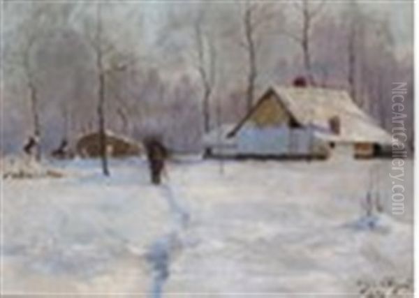 Gathering Wood In The Snow - view 1