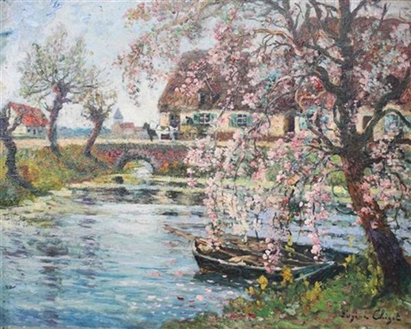 Printemps Sur La Riviere Et La Ferme - view 1