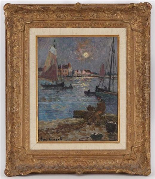 Pecheur Sur Le Port, Pleine Lune - view 1