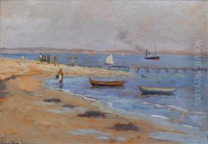 La Pointe Du Touquet, Maree Haute by Eugene Chigot