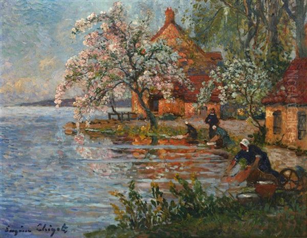 Etang De Ceu, Washerwomen On The Banks - view 1