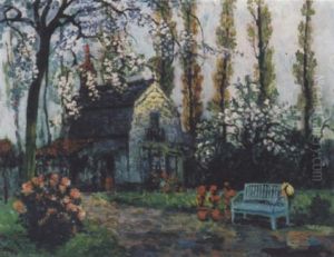 Parklandschaft Mit Haus by Eugene Chigot