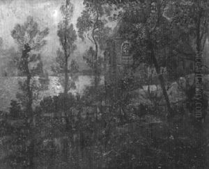 Clair De Lune Sur La Baie by Eugene Chigot