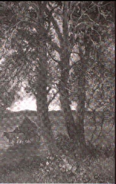 Baumlandschaft Mit Ochsenkarre - view 1